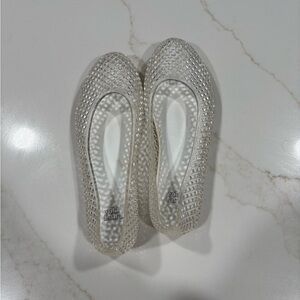 wild fable Clear Crystal Mesh Ballet Flats